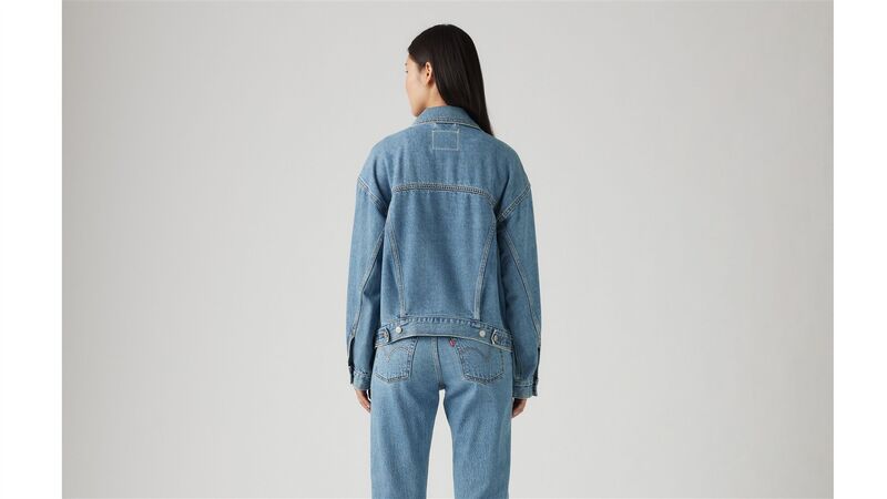 90S TRUCKER SWITCH STITCH TRUCKER Kadın Mavi Denim Ceket - A1743