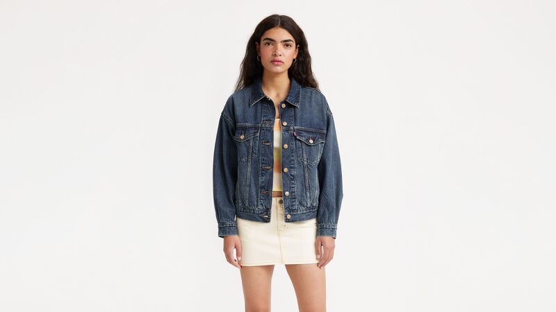 90S TRUCKER WONDERLUST Kadın Lacivert Denim Ceket - A1743
