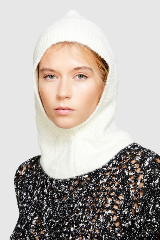 Alpaka Yün Karışımlı Balaklava Kadın Beyaz Balaklava - 323A123WMA00D