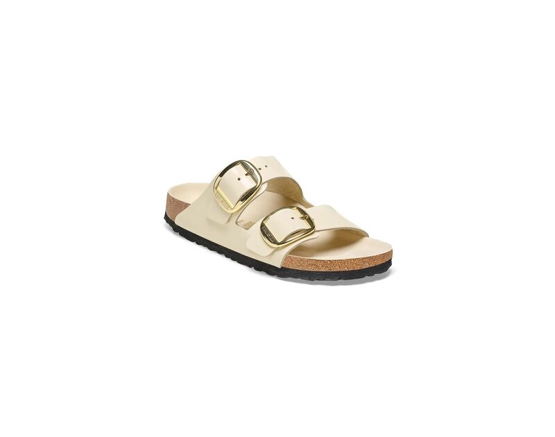 Birkenstock - ARIZONA BIG BUCKLE NL HIGH SHINE Kadın ECRU Terlik - 1026128