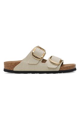 Birkenstock - ARIZONA BIG BUCKLE TEX ROUGH CANVAS VEGAN Kadın EGGSHELL Terlik - BS1026726