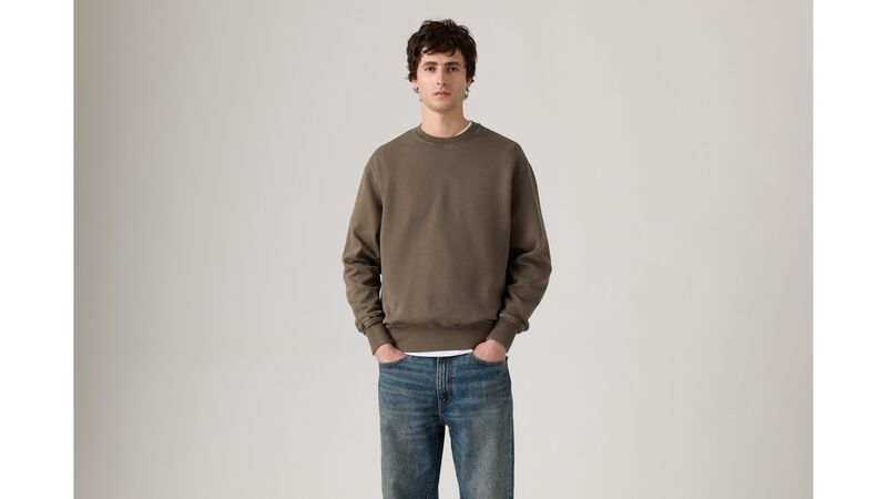Levi's - AUTHENTIC CREW GARMENT DYE Erkek Kahverengi Sweatshirt - A9244