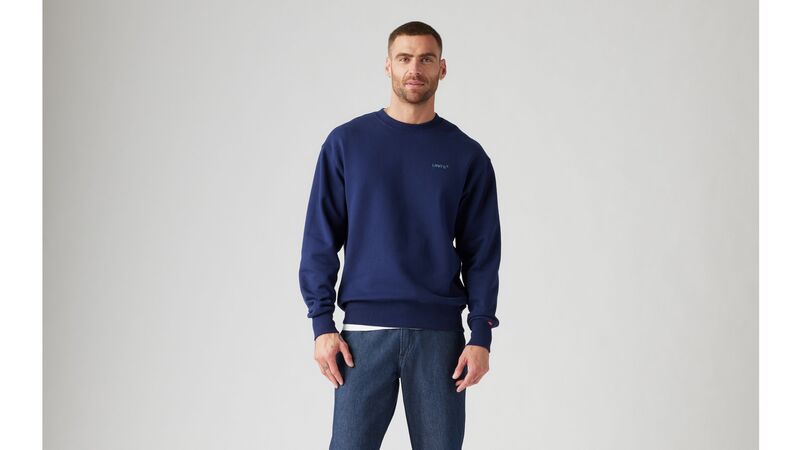 Levi's - AUTHENTIC CREW SARGASSO SEA Erkek Mavi Sweatshirt - A9244