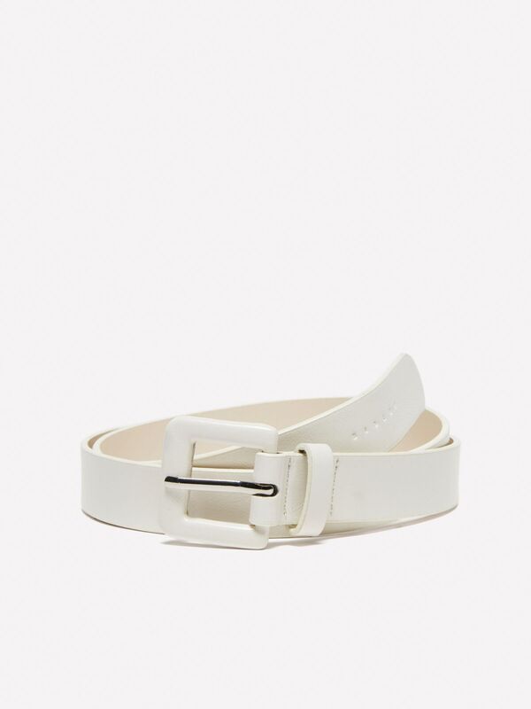 Aynı Renk Kaplamalı Tokalı Eko-Deri Kemer Kadın Mavi Kemer - 325P6QBXWL030