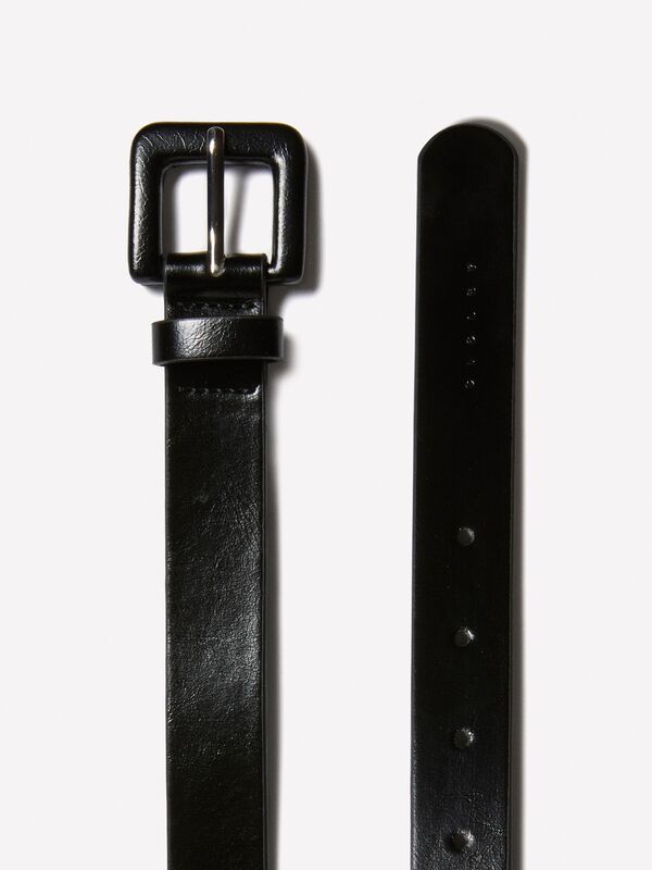 Aynı Renk Kaplamalı Tokalı Eko-Deri Kemer Kadın Siyah Kemer - 325P6QBXWL030