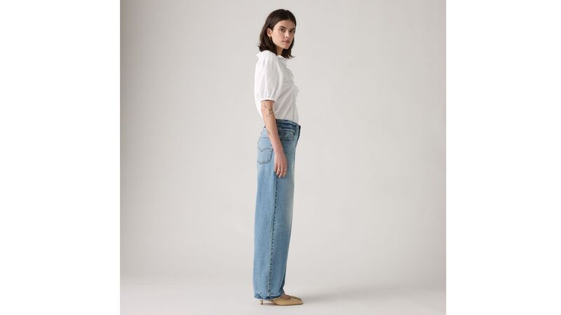 BAGGY DAD LOCAL Kadın Mavi Denim Pantolon - 001TI