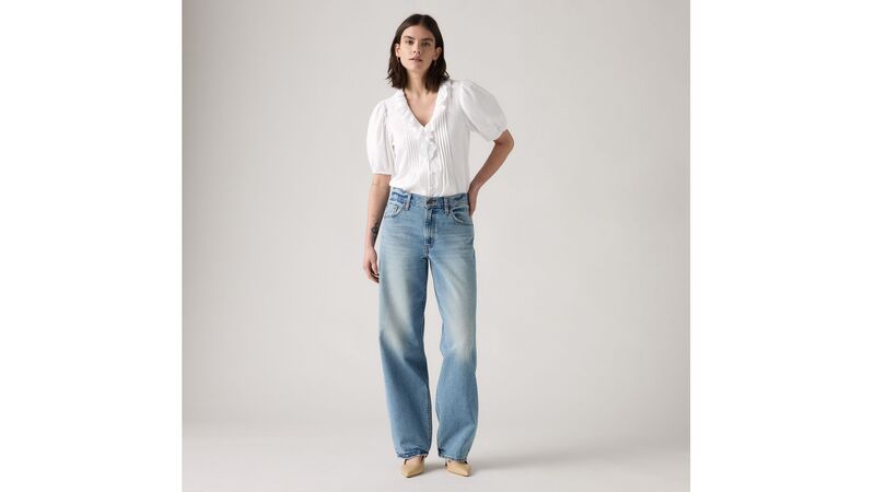 Levi's - BAGGY DAD LOCAL Kadın Mavi Denim Pantolon - 001TI