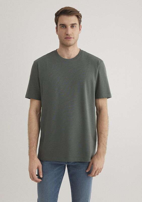 BASIC BİSİKLET YAKA TİŞÖRT Erkek Basic T-Shirt - M0610252 Yosun Yeşili