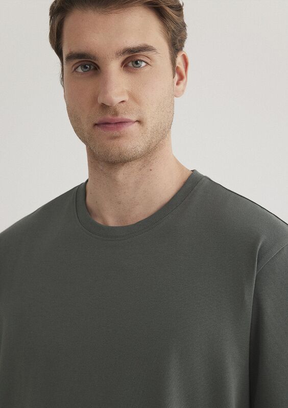 BASIC BİSİKLET YAKA TİŞÖRT Erkek Basic T-Shirt - M0610252 Yosun Yeşili