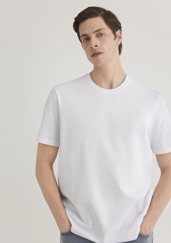 BASIC BİSİKLET YAKA TİŞÖRT Erkek Beyaz Basic T-Shirt - M0610252