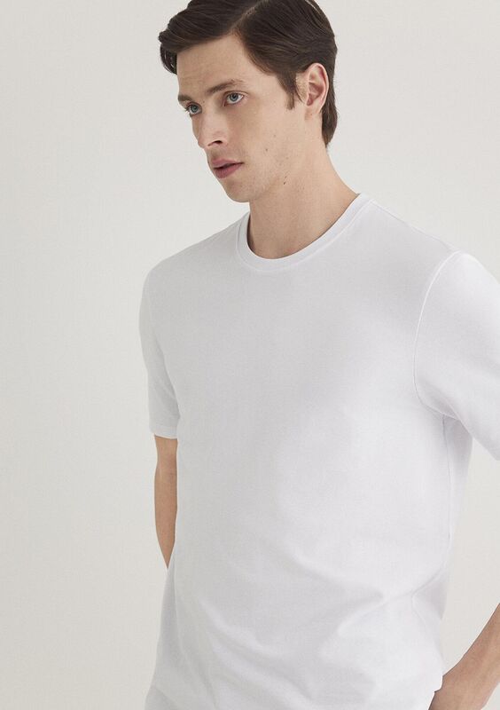 BASIC BİSİKLET YAKA TİŞÖRT Erkek Beyaz Basic T-Shirt - M0610252