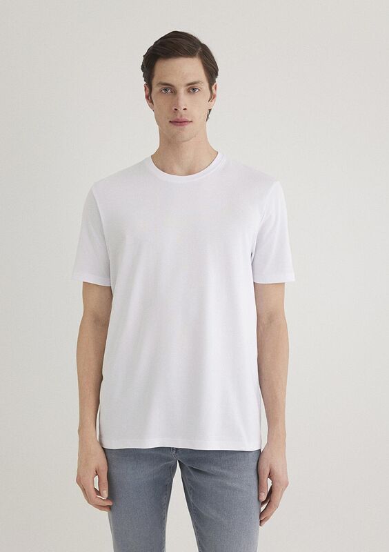 BASIC BİSİKLET YAKA TİŞÖRT Erkek Beyaz Basic T-Shirt - M0610252