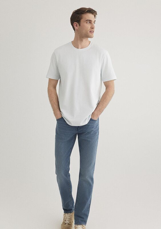 BASIC BİSİKLET YAKA TİŞÖRT Erkek Mavi Basic T-Shirt - M0610252