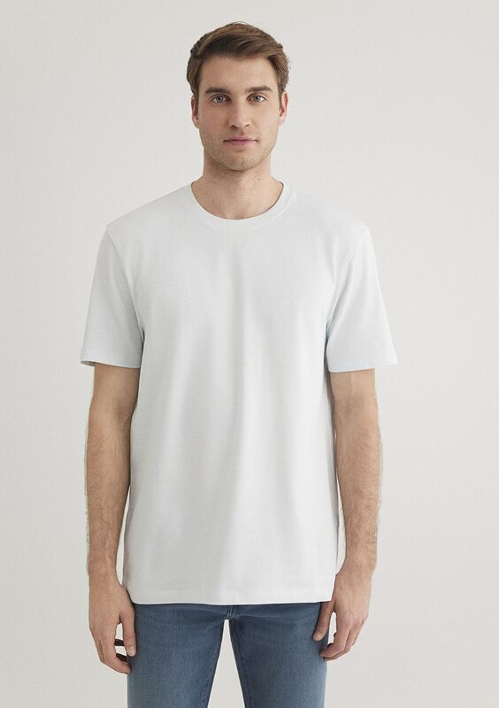 BASIC BİSİKLET YAKA TİŞÖRT Erkek Mavi Basic T-Shirt - M0610252