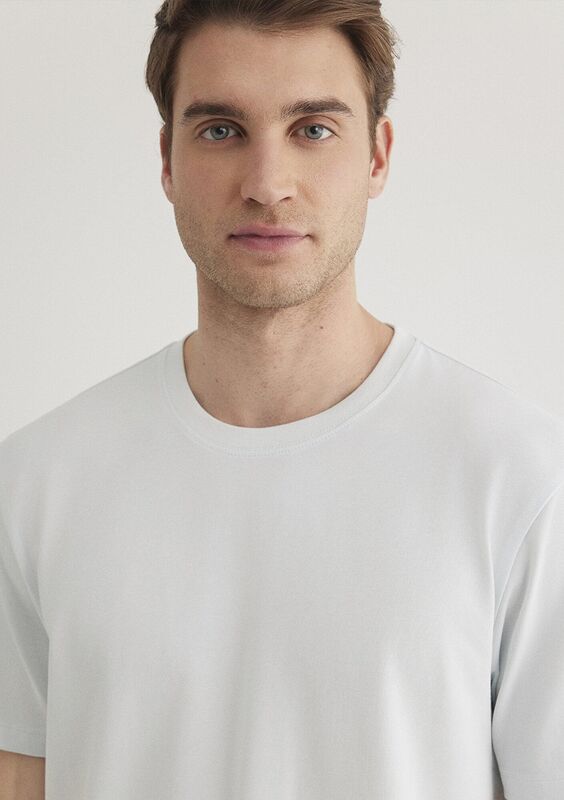 BASIC BİSİKLET YAKA TİŞÖRT Erkek Mavi Basic T-Shirt - M0610252