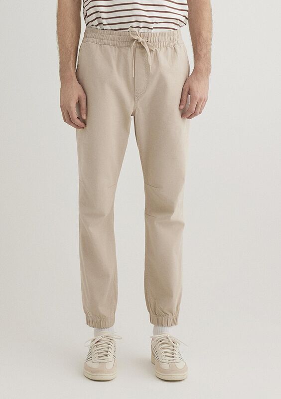 BELİ LASTİKLİ PANTOLON Erkek Bej Pantolon - M000169