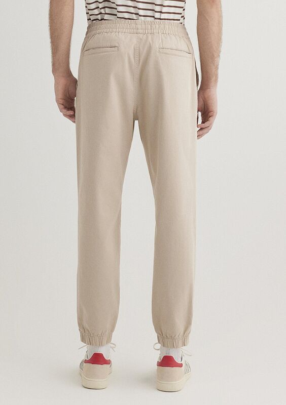 BELİ LASTİKLİ PANTOLON Erkek Bej Pantolon - M000169