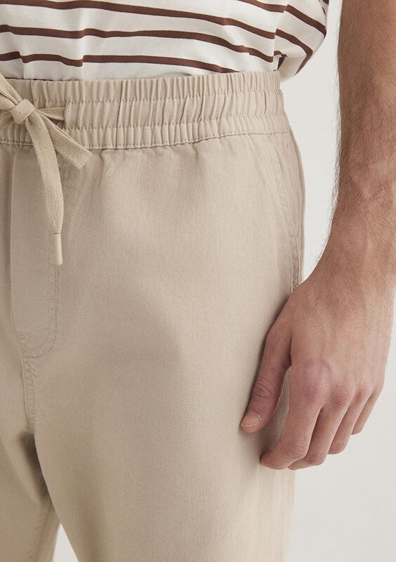 BELİ LASTİKLİ PANTOLON Erkek Bej Pantolon - M000169