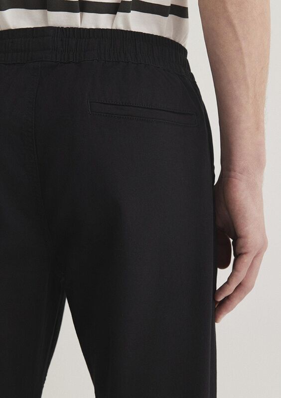 BELİ LASTİKLİ PANTOLON Erkek Koyu Gri Pantolon - M000169