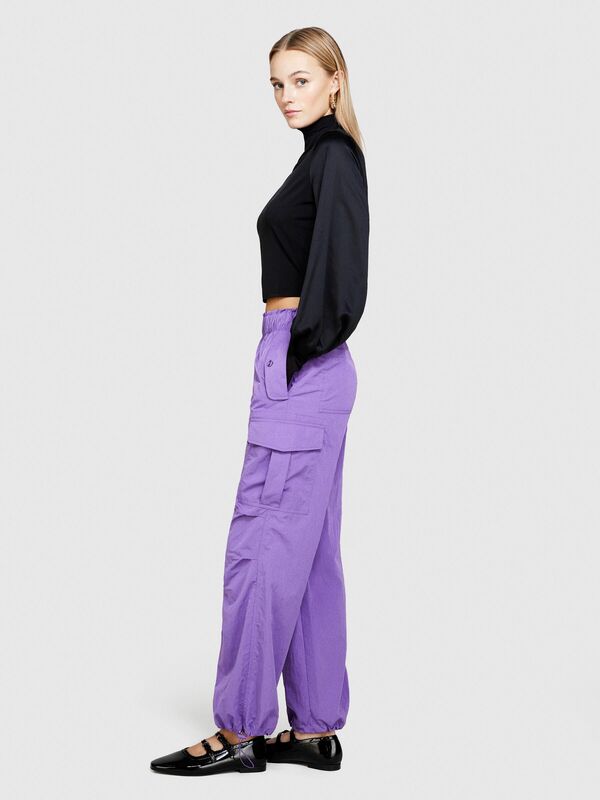 Beli Lastikli Yama Cepli Paçaları Büzgülü Pantolon Kadın 3M1 Pantolon - 324P4JQJLF04R