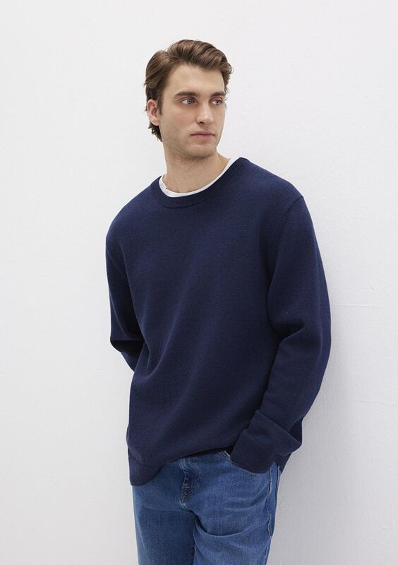 BİSİKLET YAKA KAZAK Erkek Koyu Mavi Kazak - M0710370