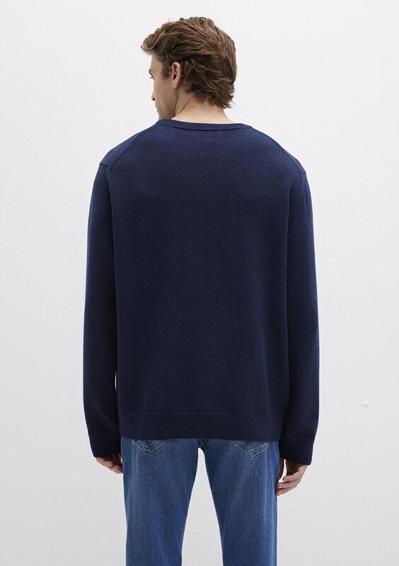 BİSİKLET YAKA KAZAK Erkek Koyu Mavi Kazak - M0710370