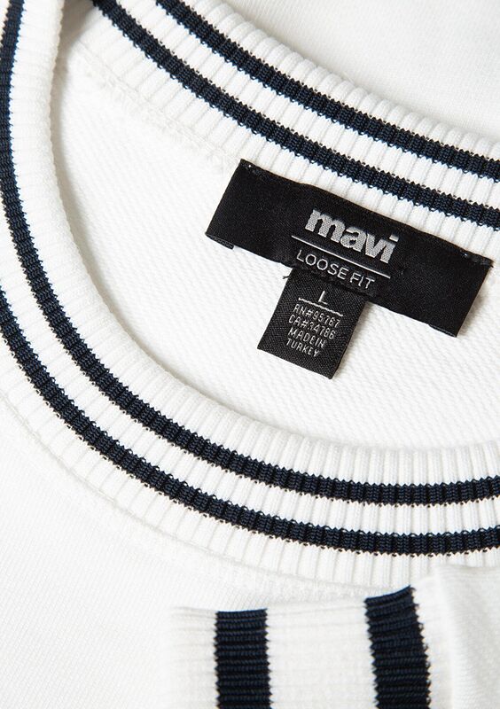 BİSİKLET YAKA SWEATSHIRT Erkek Beyaz Sweatshirt - M0S10378