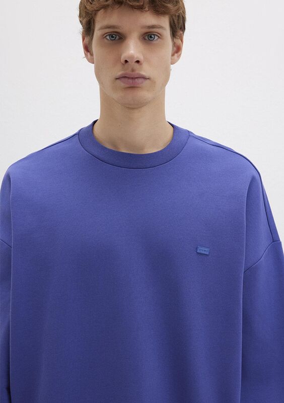 BİSİKLET YAKA SWEATSHIRT Erkek Koyu Mavi Sweatshirt - M0S10415