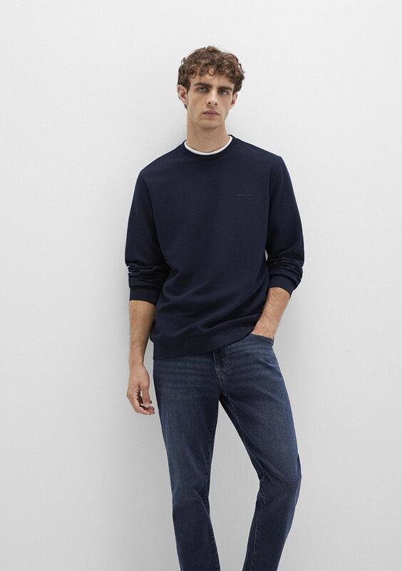 Mavi - BİSİKLET YAKA SWEATSHIRT Erkek Mavi Sweatshirt - M0S10480