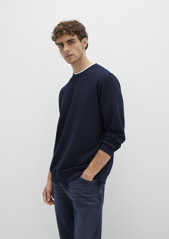 BİSİKLET YAKA SWEATSHIRT Erkek Mavi Sweatshirt - M0S10480