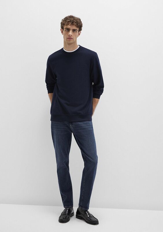 BİSİKLET YAKA SWEATSHIRT Erkek Mavi Sweatshirt - M0S10480