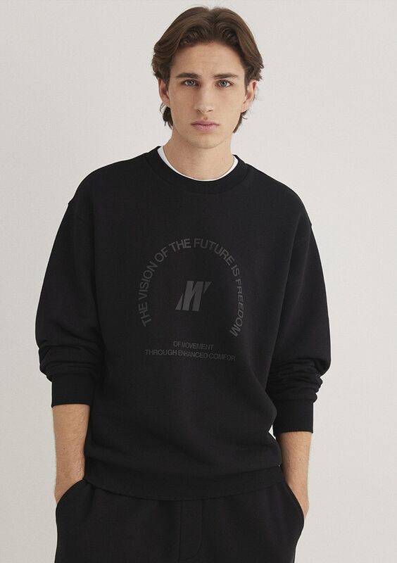 BİSİKLET YAKA SWEATSHIRT Erkek Siyah Sweatshirt - M0S10355
