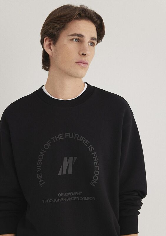 BİSİKLET YAKA SWEATSHIRT Erkek Siyah Sweatshirt - M0S10355