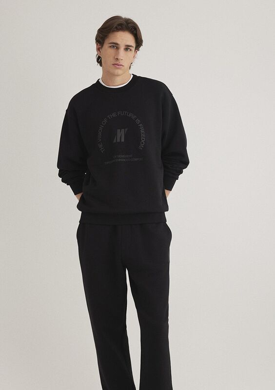 BİSİKLET YAKA SWEATSHIRT Erkek Siyah Sweatshirt - M0S10355