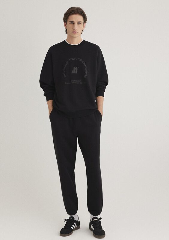 BİSİKLET YAKA SWEATSHIRT Erkek Siyah Sweatshirt - M0S10355