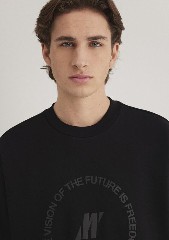 BİSİKLET YAKA SWEATSHIRT Erkek Siyah Sweatshirt - M0S10355