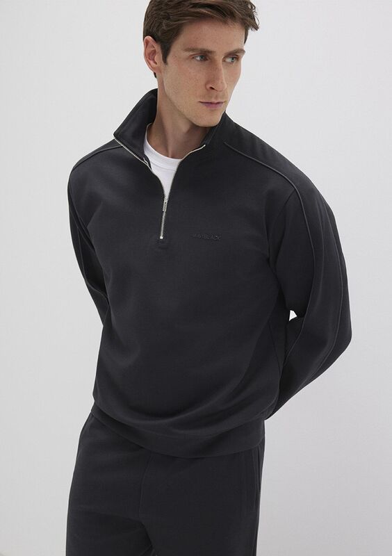 Mavi - BİSİKLET YAKA SWEATSHIRT Erkek Siyah Sweatshirt - M0S10387