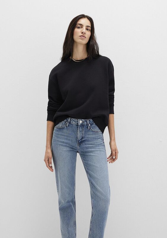 Mavi - BİSİKLET YAKA SWEATSHIRT Kadın Siyah Sweatshirt - M1S10390