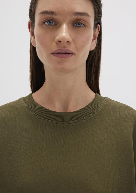 BİSİKLET YAKA SWEATSHIRT Kadın Yeşil Sweatshirt - M1S10390