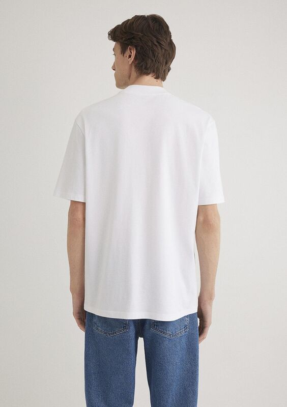 BİSİKLET YAKA TİŞÖRT Erkek Beyaz Basic T-Shirt - M0611193