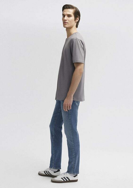 BİSİKLET YAKA TİŞÖRT Erkek Gri Basic T-Shirt - M0610136