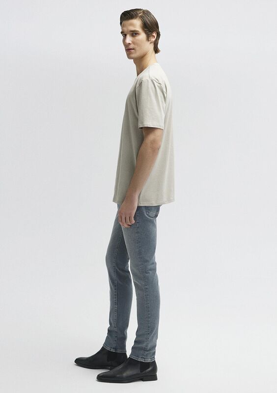 BİSİKLET YAKA TİŞÖRT Erkek Gri Basic T-Shirt - M0610136