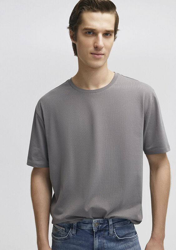 BİSİKLET YAKA TİŞÖRT Erkek Gri T-Shirt - M0610136