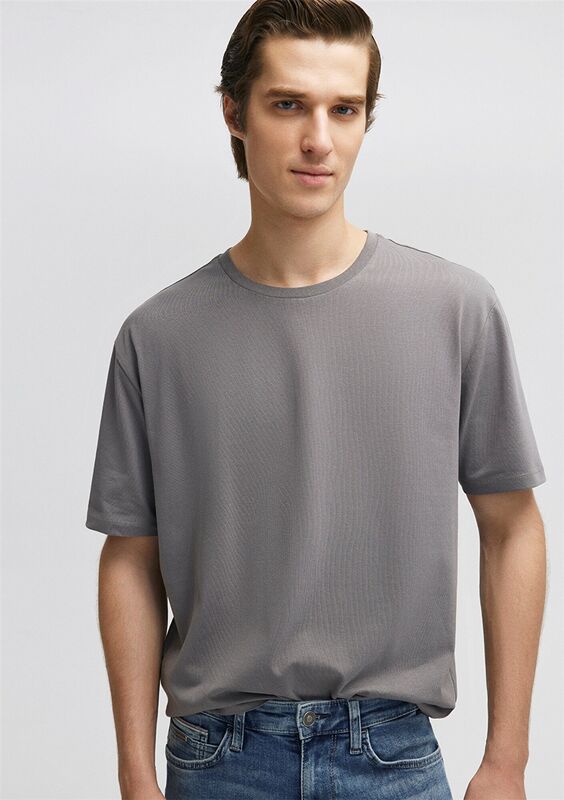 BİSİKLET YAKA TİŞÖRT Erkek Gri T-Shirt - M0610136