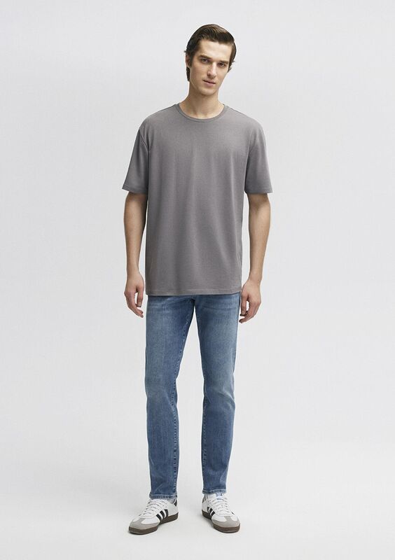 BİSİKLET YAKA TİŞÖRT Erkek Gri T-Shirt - M0610136