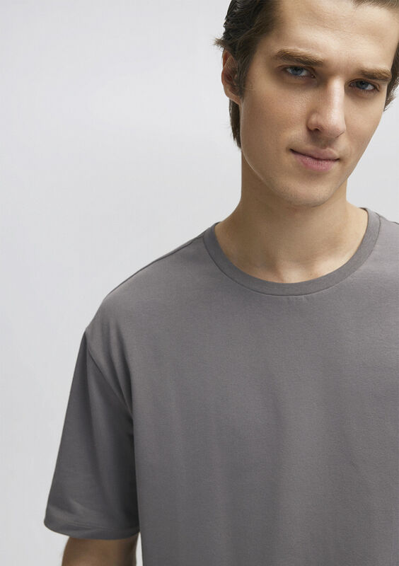 BİSİKLET YAKA TİŞÖRT Erkek Gri T-Shirt - M0610136