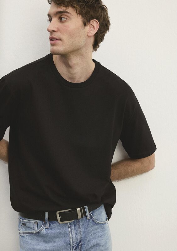 BİSİKLET YAKA TİŞÖRT Erkek Siyah Basic T-Shirt - M0610136