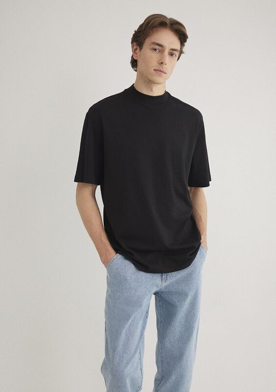 BİSİKLET YAKA TİŞÖRT Erkek Siyah Basic T-Shirt - M0611193