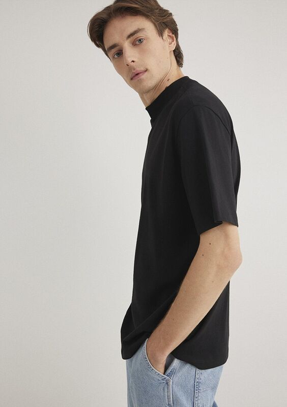 BİSİKLET YAKA TİŞÖRT Erkek Siyah Basic T-Shirt - M0611193