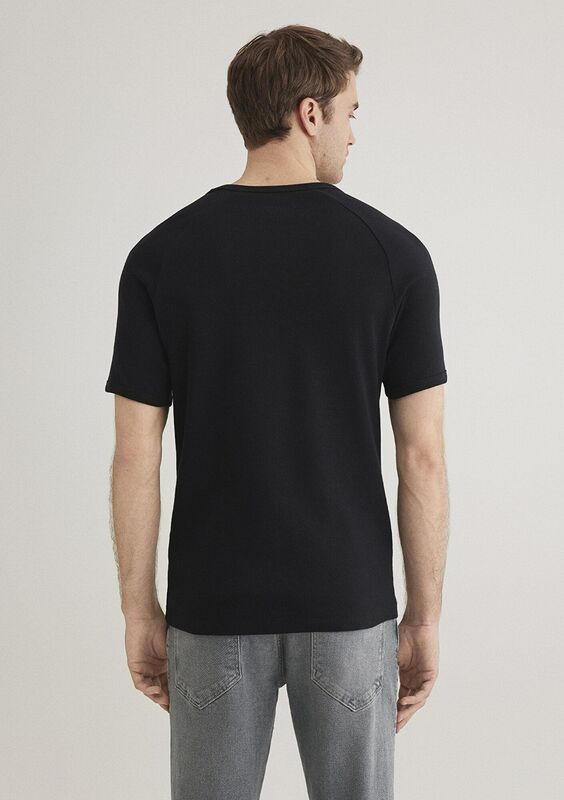 BİSİKLET YAKA TİŞÖRT Erkek Siyah T-Shirt - M06605